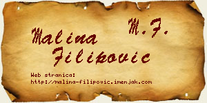 Malina Filipović vizit kartica